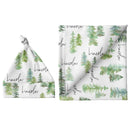 Sugar + Maple Personalized Small Blanket & Hat Set | Pine Tree - MacroBaby