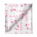 Sugar + Maple Personalized Stretchy Blanket | Flamingo - MacroBaby