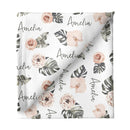 Sugar + Maple Personalized Stretchy Blanket | Tropical Floral - MacroBaby