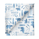 Sugar + Maple Personalized Stretchy Blanket | Woodland Blue - MacroBaby