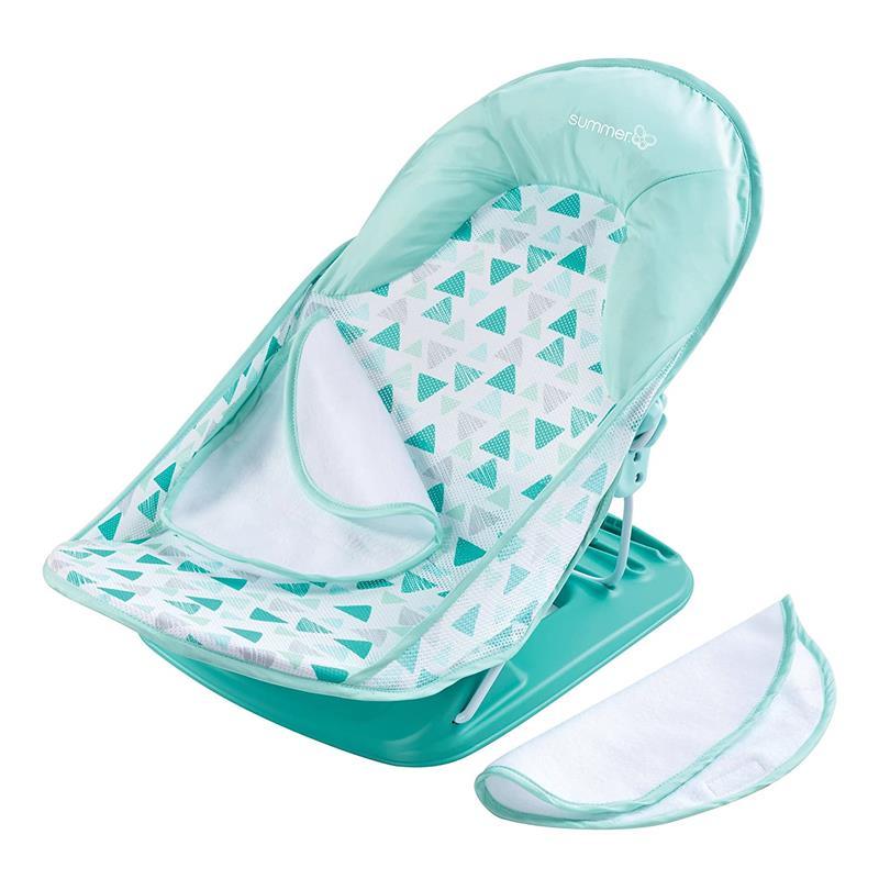 Summer Infant Deluxe Baby Bather - Green Triangle Image 1