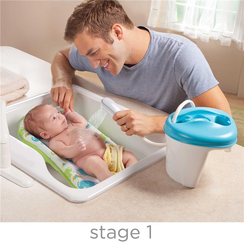 Summer Infant Newborn-to-Toddler Bath Tub Center & Showerin Blue Image 2
