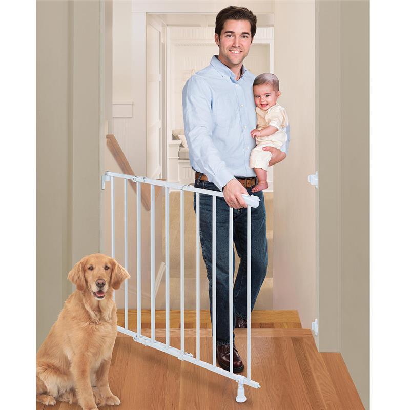 Summer Infant Simple-To-Secure Walk Thru Baby Gate, White Metal Image 2