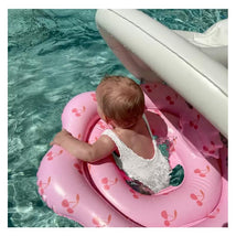 Sunnylife - Baby Float Cotton Candy Pink, Inflatable Tube, Head Rest & Shade Image 2
