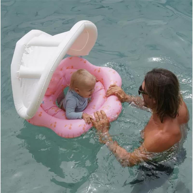 Sunnylife - Baby Float Cotton Candy Pink, Inflatable Tube, Head Rest & Shade Image 5