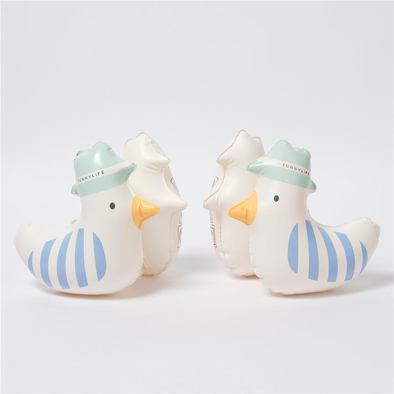 Sunnylife - Kids Inflatable Arm Bands Sid The Seagull Blue Stripe Image 3
