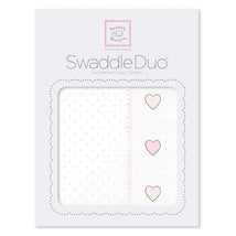 Swaddle Designs - 2Pk Swaddleduo, Pastel Pink Polka Dots + Hearts Image 1