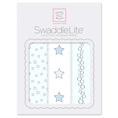 Swaddle Designs - 3Pk Bubble Dots, Stars, Champagne Marquisette Swaddles Image 1