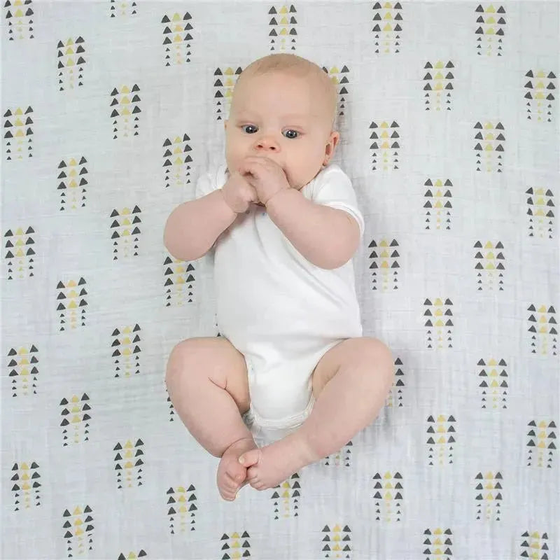 Swaddle Designs - 3Pk Muslin Swaddle Blankets, Gold & Graphite Image 3