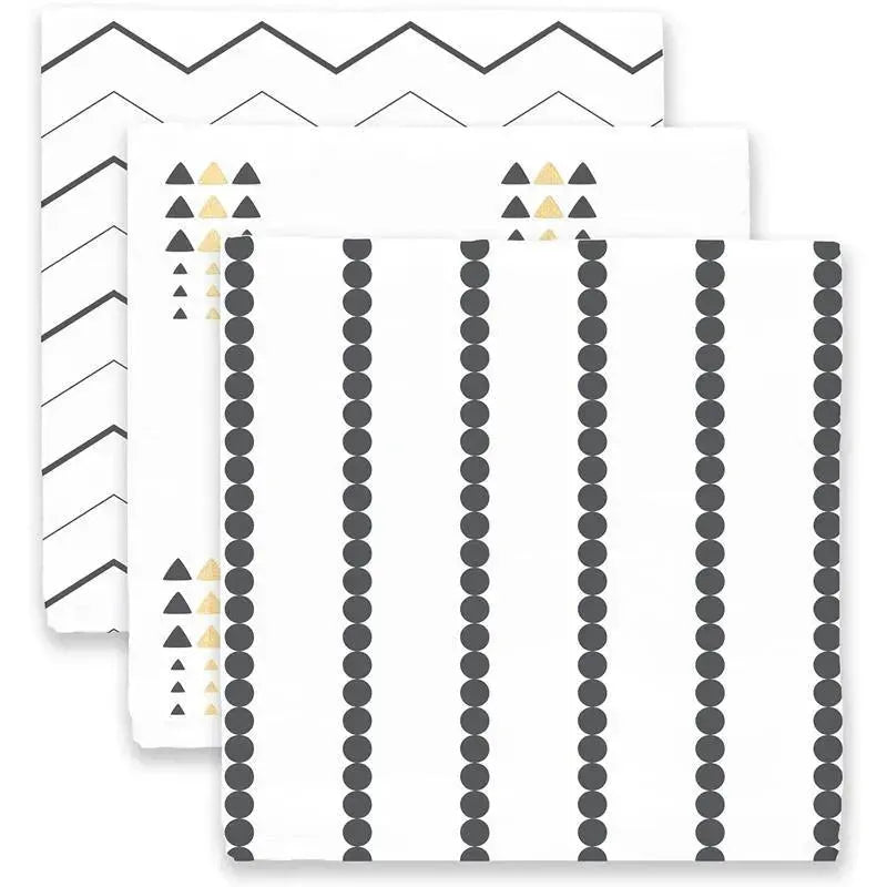 Swaddle Designs - 3Pk Muslin Swaddle Blankets, Gold & Graphite Image 5