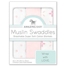 Swaddle Designs - 3Pk Muslin Swaddle Blankets, Pink Springfield Image 2