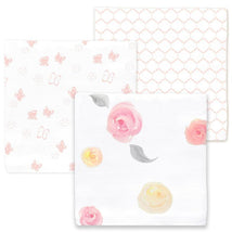 Swaddle Designs - 3Pk Muslin Swaddle Blankets, Watercolor Roses Image 1