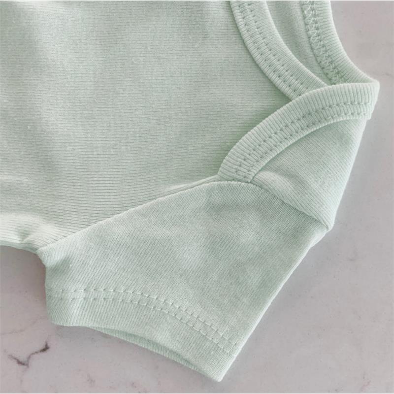 Swaddle Designs 3Pk Organic Cotton Bodysuits, Soft Jadeite/White/Sand Dollar Image 2