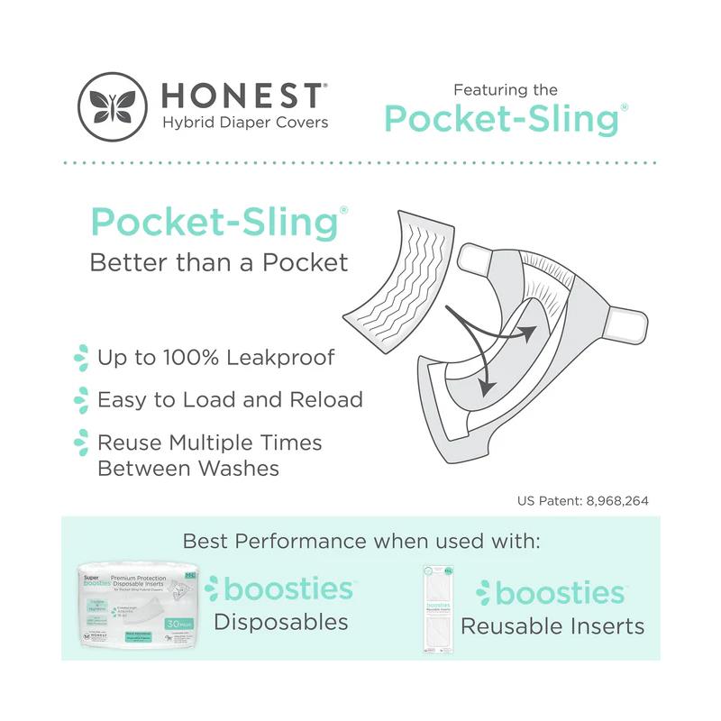 Swaddle Designs Honest Cotton Muslin Hybrid Reusable Cloth Diaper Cover, Spotted Image 2