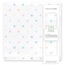 Swaddle Designs Muslin Swaddle Single, Watercolor Mini Multi Dots Image 1