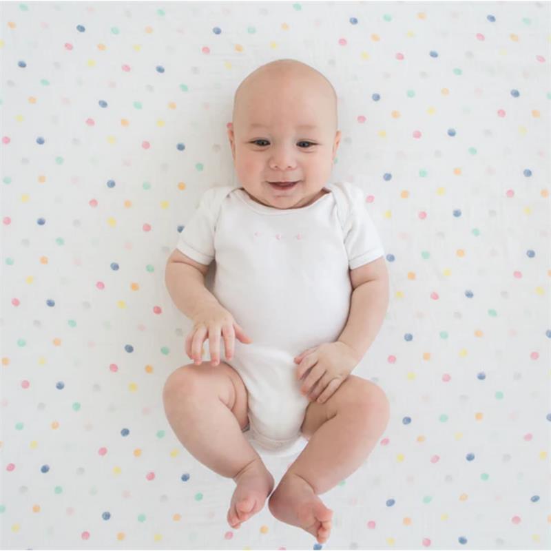 Swaddle Designs Muslin Swaddle Single, Watercolor Mini Multi Dots Image 2