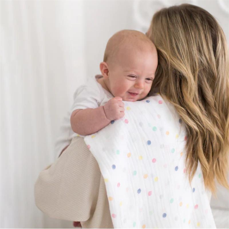 Swaddle Designs Muslin Swaddle Single, Watercolor Mini Multi Dots Image 3