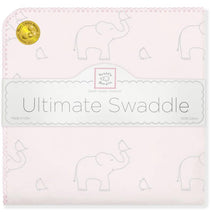 Swaddle Designs - Ultimate Swaddle Blanket, Sterling Deco Elephants, Pink Image 1