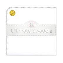 Swaddle Designs - Ultimate Swaddle Blanket, White With Sterling Trim Image 1