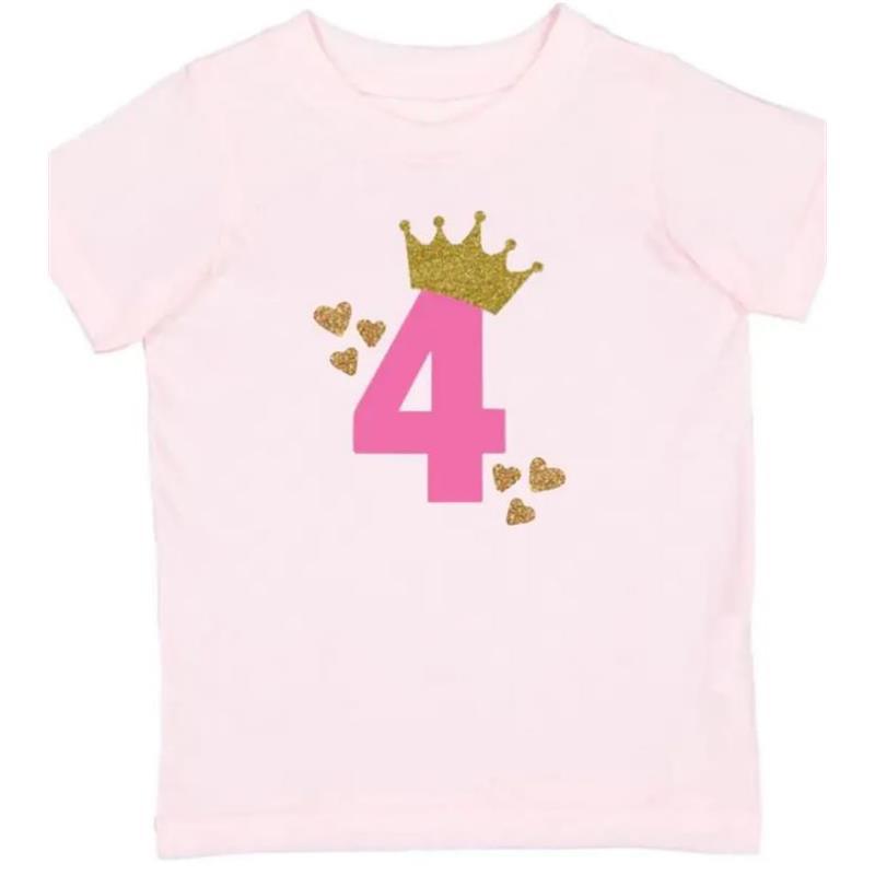 Sweet Wink - 4Th Birthday Girl Princess Short Sleeve Shirt Image 1