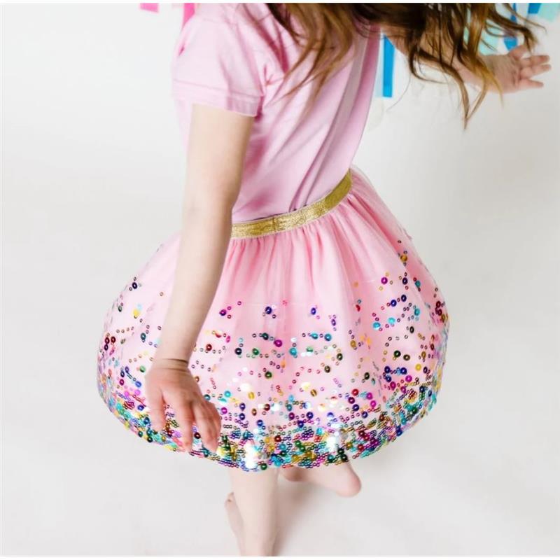 Sweet Wink - Baby Girl Pink Confetti Tutu Dress Up Skirt Image 2