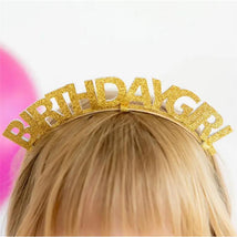 Sweet Wink - Gold Birthday Girl Headband Image 1