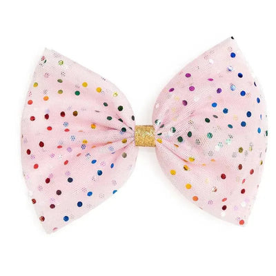 Sweet Wink - Kids Hair Clip Pink Confetti Tulle Bow Image 1