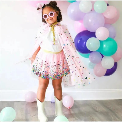 Sweet Wink - Kids Hair Clip Pink Confetti Tulle Bow Image 2