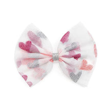Sweet Wink - Kids Valentine's Day Glitter Heart Tulle Bow Clip Image 1