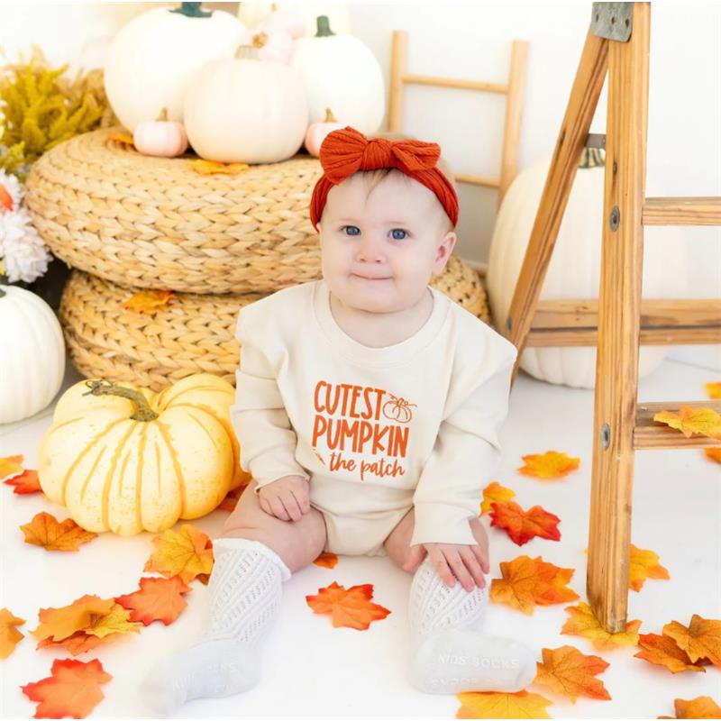 Sweet Wink - Little Pumpkin Patch Long Sleeve Romper Image 2
