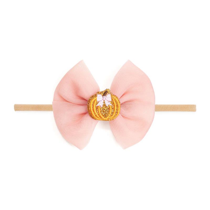 Sweet Wink - Pumpkin Tulle Bow Baby Headband