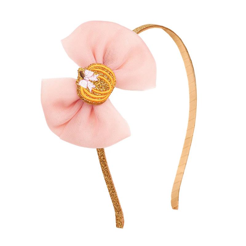 Sweet Wink - Pumpkin Tulle Bow Headband