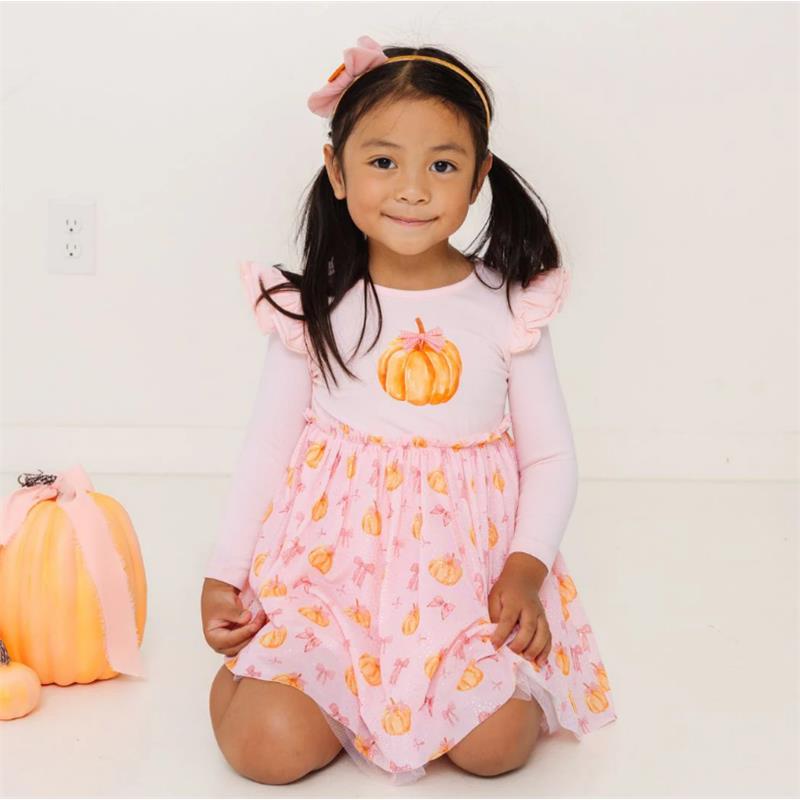Sweet Wink - Pumpkin Tulle Bow Headband Image 2