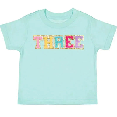 Sweet Wink - Third Birthday Patch Short Sleeve T-Shirt Kids Birthday Image 1