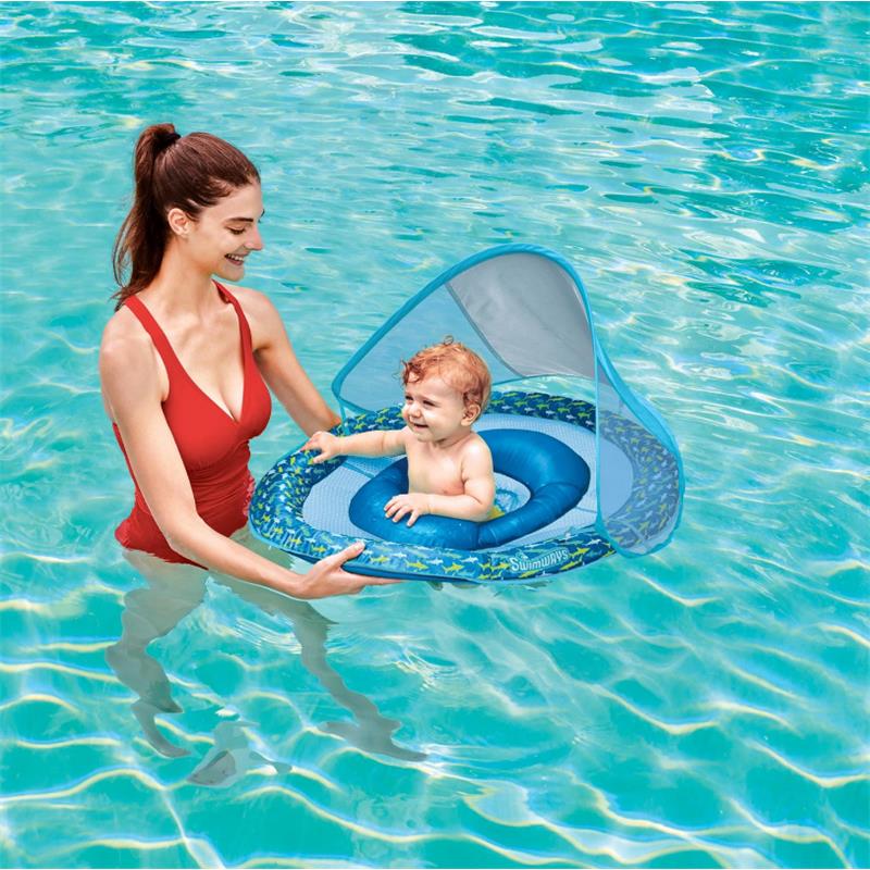 Swimways Baby Pool Float With Canopy UPF Protection, Assortment