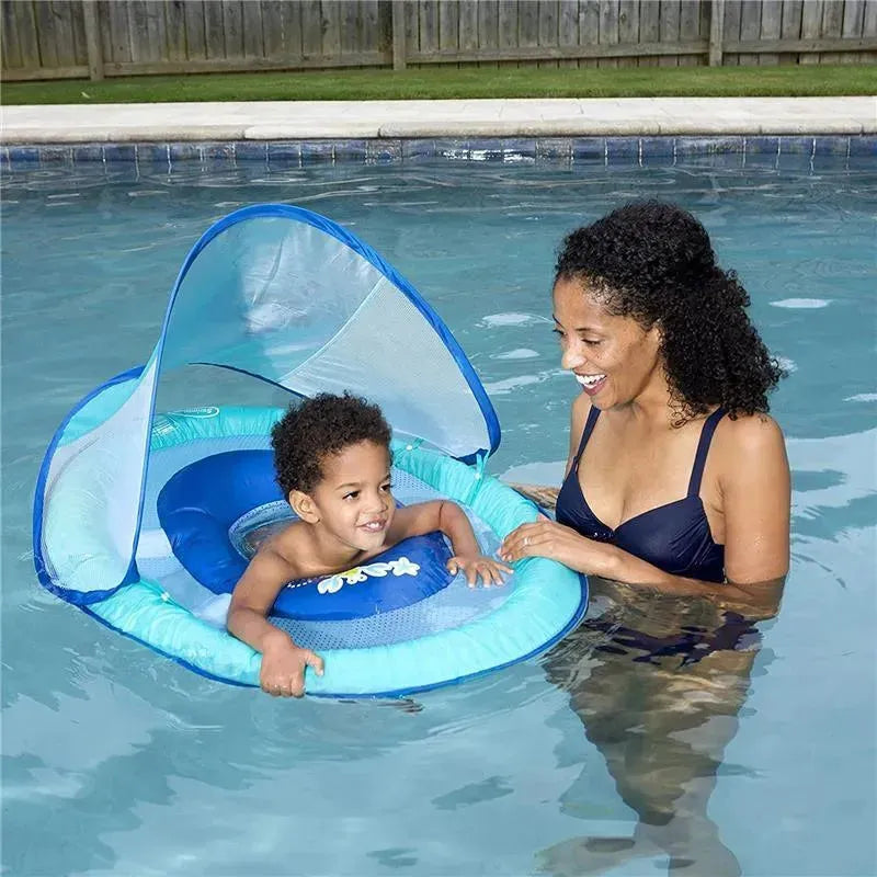 Swimbobo Toddler Pool Float Inflatable Car With Sun Canopy - Baby Swim Float For Kids 3+ Years