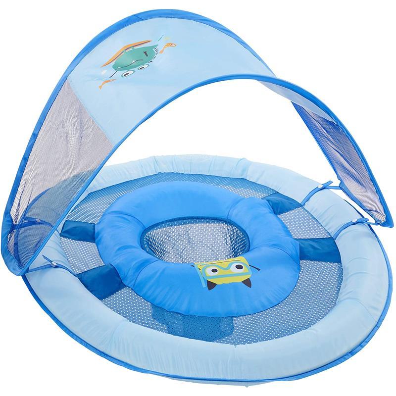 Swimways Baby Spring Float With Canopy Upf 50 In Blue Image 1