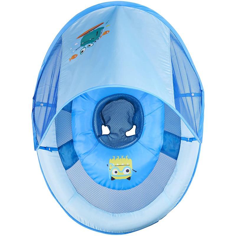 Swimways Baby Spring Float With Canopy Upf 50 In Blue Image 3