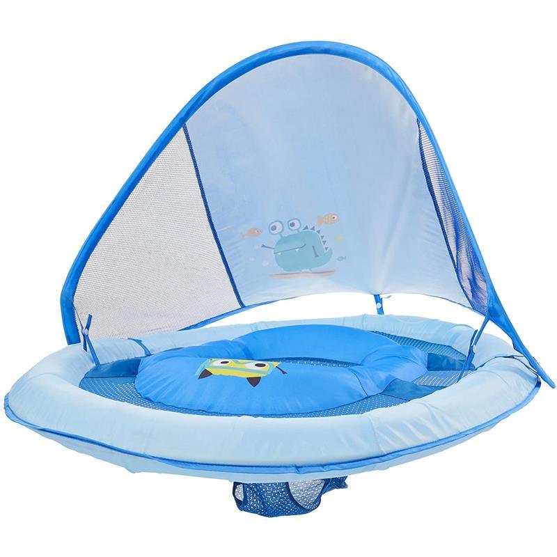 Swimways Baby Spring Float With Canopy Upf 50 In Blue Image 4