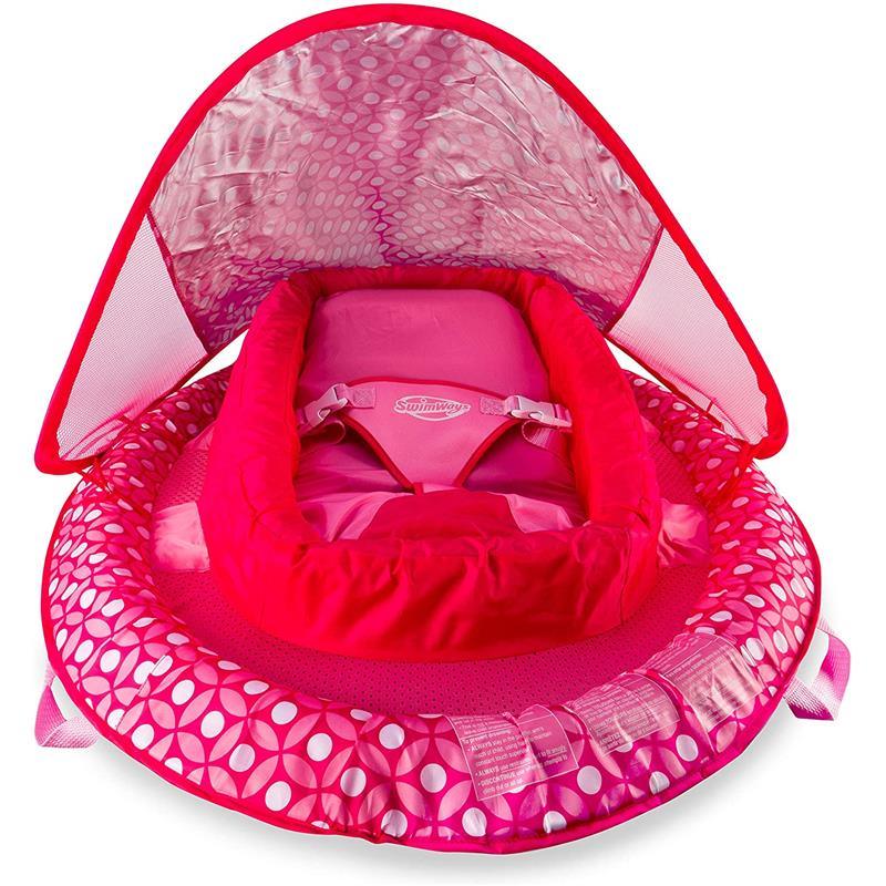SwimWays Infant Baby Spring Float | Baby Girl Float - Pink Flower Image 1