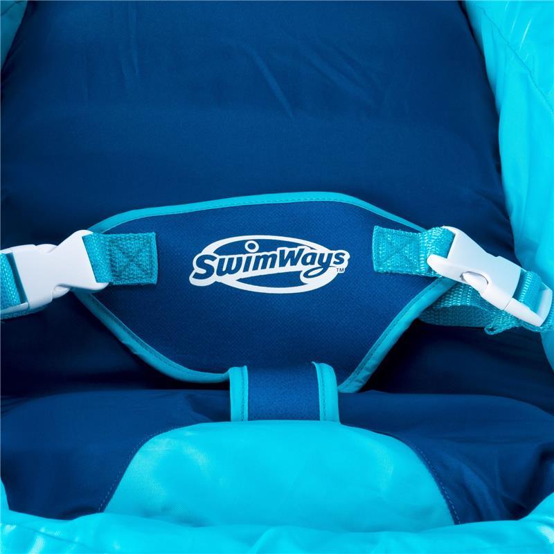 SwimWays - Infant Baby Spring Float, Blue Anchor | Baby Pool Float with Canopy Image 3