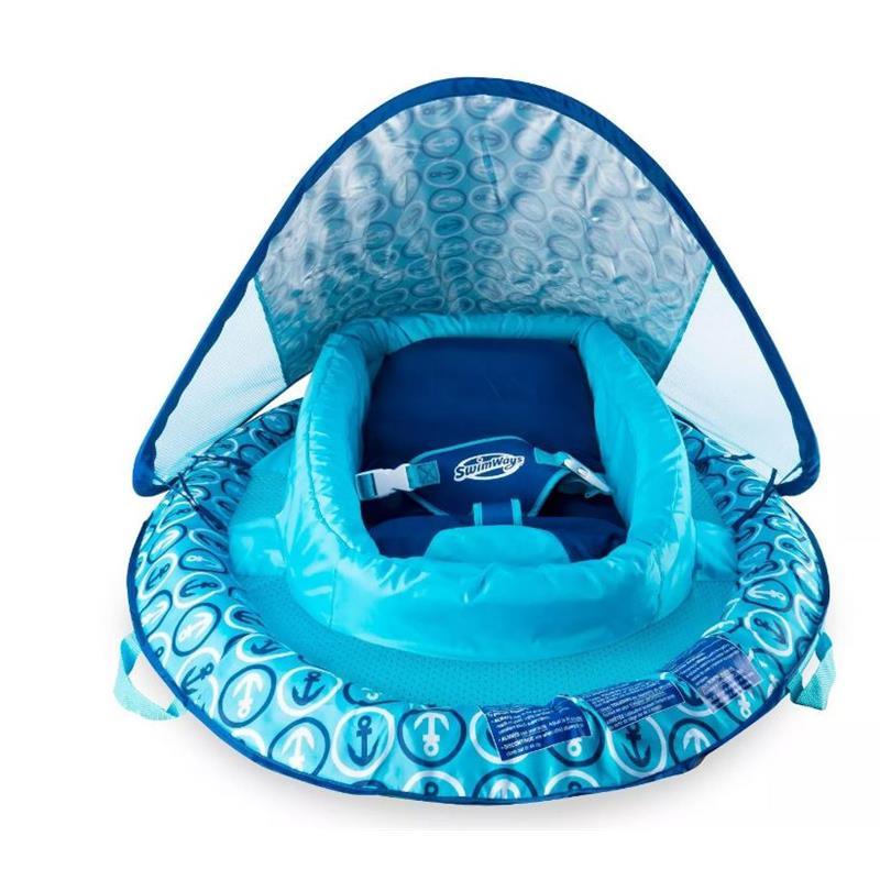Swimways - Infant Baby Spring Float, Blue | Baby Pool Float with Canopy  Image 2