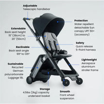 Ternx - Carry On Luggage Stroller, Black& Grey Image 2