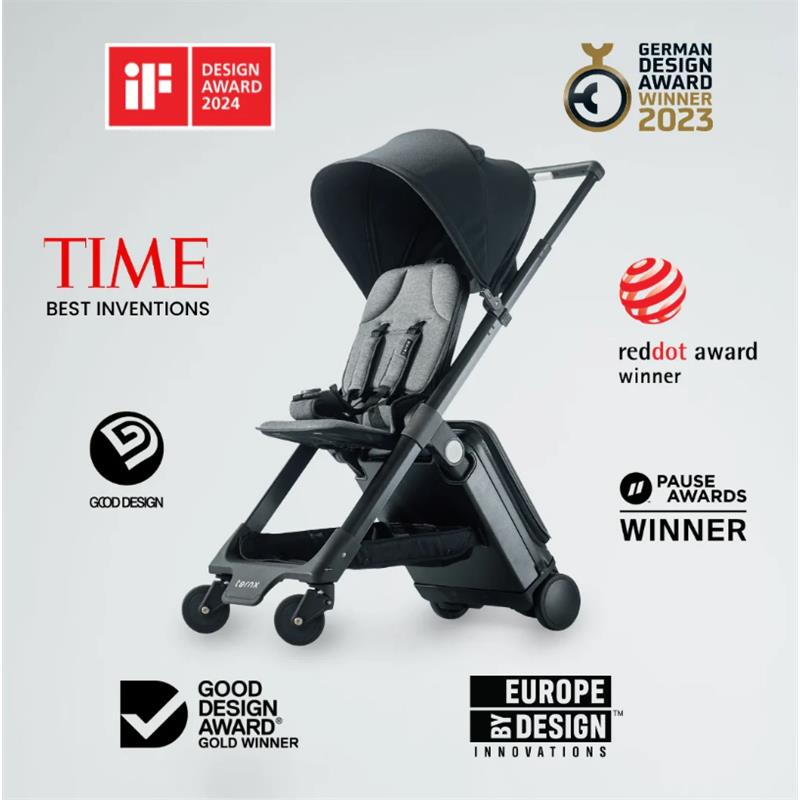 Ternx - Carry On Luggage Stroller, Black& Grey Image 3
