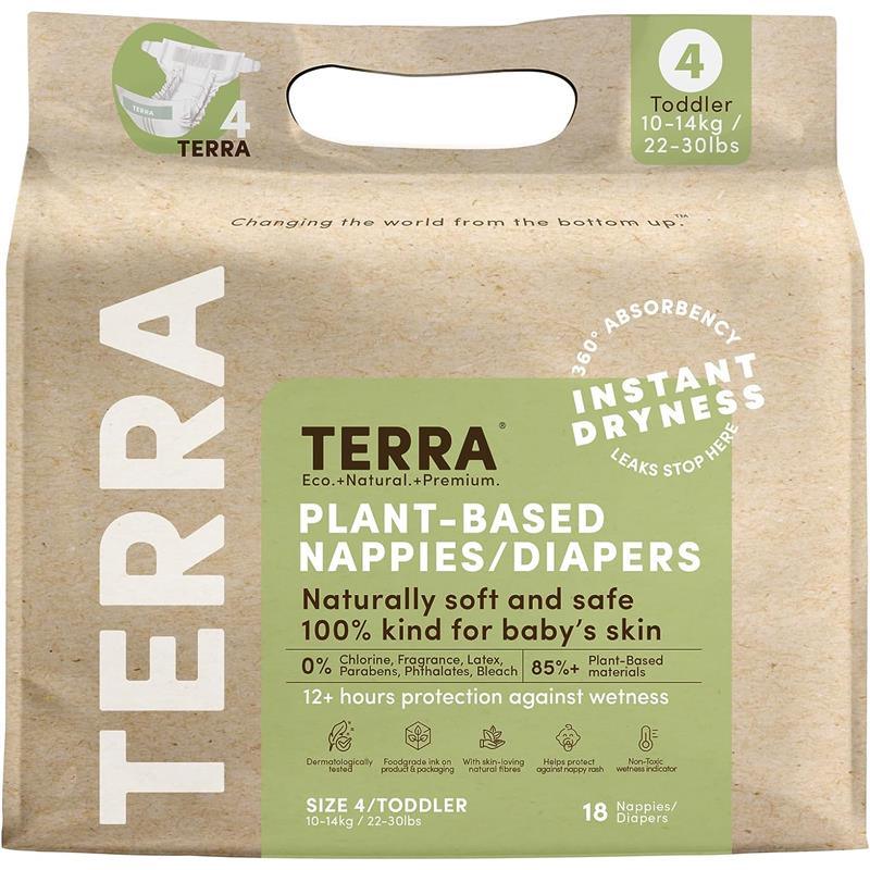 Terra - 18Ct 85% Plant-Based Diapers, Size 4 Image 1