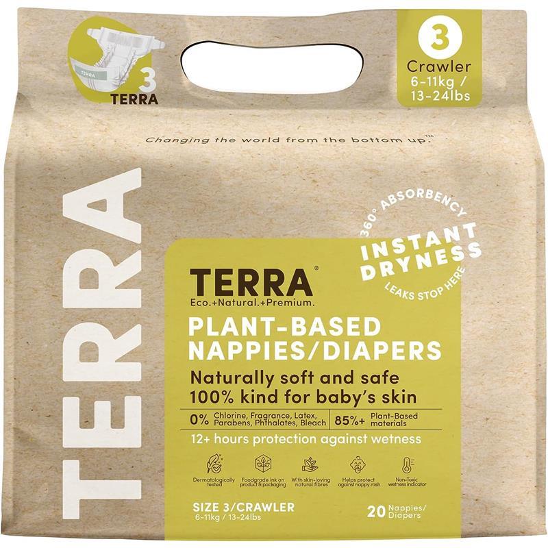 Terra - 20Ct 85% Plant-Based Diapers, Size 3 Image 1
