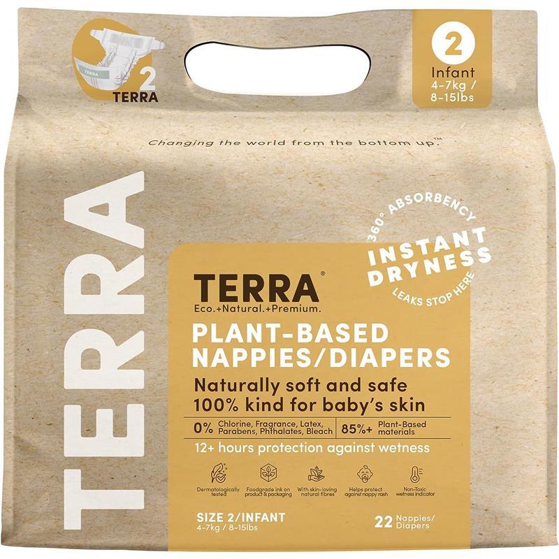 Terra - 22Ct 85% Plant-Based Diapers, Size 2 Image 1