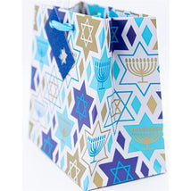 The Gift Wrap Company Hannukah Stars Blue Gift Bags, 1ct Image 1
