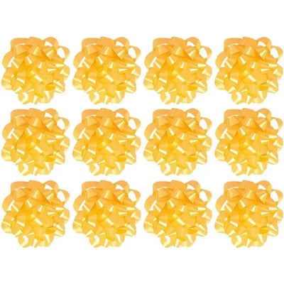 The Gift Wrap Company Yellow Large 4.5 Confetti Bow 12/Pk | Gift Bows for Presents Image 1