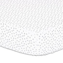 The Peanut Shell Fitted Crib Sheet, Metallic Silver Dot  Image 1